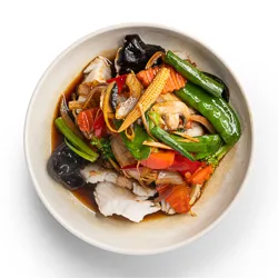 Narai Thai Balwyn Food Image - NRT-stir-fried-ginger-fish-steamed-top-.webp